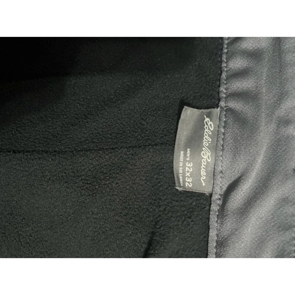 Eddie Bauer Mens Fleece Lined Tech Pants Navy Blue 32x32 Hiking Outdoor Warm